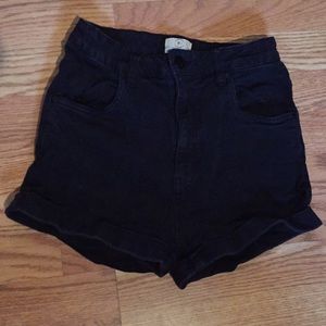 Black jean shorts